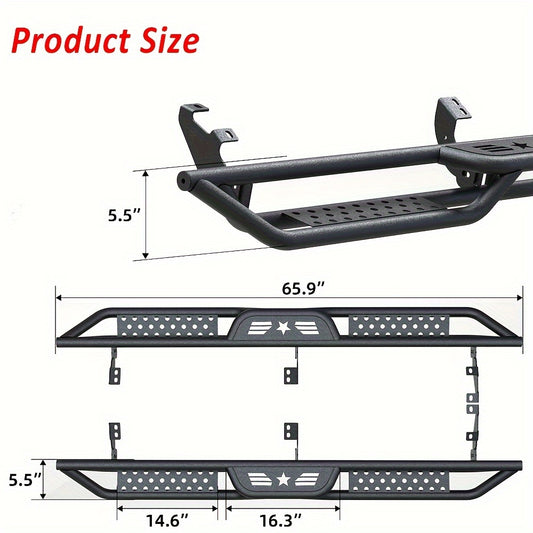 Armor Running Boards For Toyota 4Runner 2010-2024 - Side Step Rails Nerf Bars Drop Down 6" Black Running Boards - For SUV Enthusiasts - Enhance Vehicle Style & Provide Easy Access