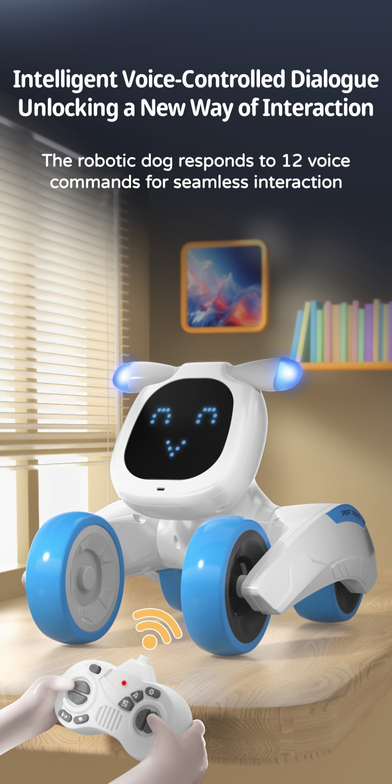 Robot Dog Toy With Face Expression & Lights, Smart Interactive Talking Robot Toys With Voice Control, Touch Sensing, Recording, Singing & Dancing, RC Robot Pet - For Girls & Boys - Perfect Christmas & Birthday Gift