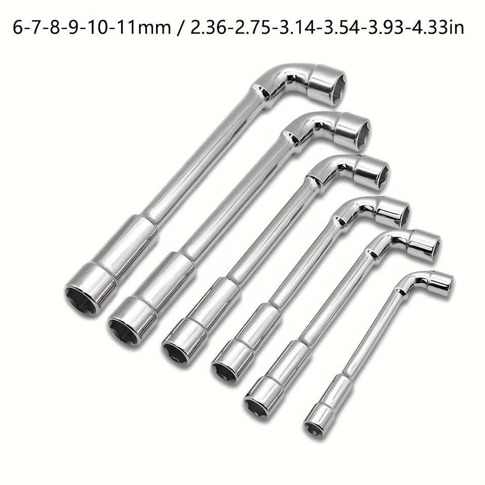 L-Shaped Perforated Socket Wrench Set - Car Repair Tools with Hexagonal Sockets - Mechanic'S Hand Tools - Iron Alloy Body - MYS Brand