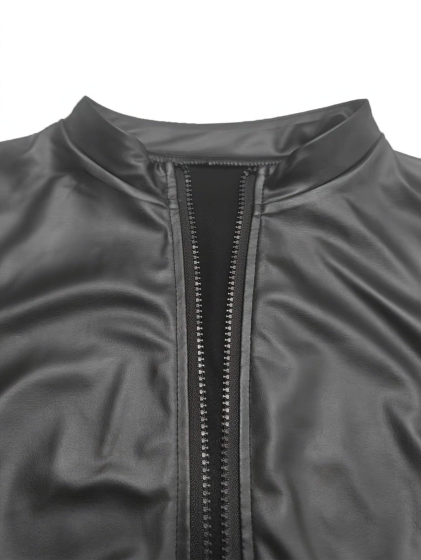 Women's Fashion Slim-Fit Full-Zip Jacket for Autumn & Winter - Elegant Stand-Up Collar Long-Sleeve Casual Coat, Suitable for Daily Wear & Motorcycle Riding