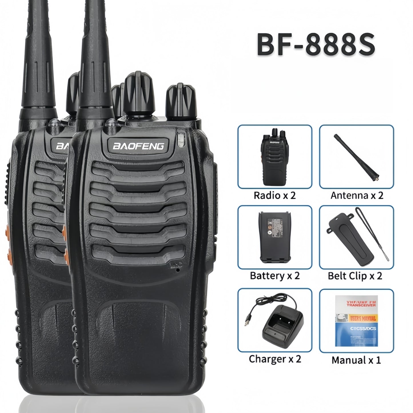 2 Pack Professional Two-Way Radios Long Range 16-Channel Handheld Walkie Talkies with Dual-Band FM, - Li-ion, Microphones & Headsets Included, 4-Way Rocker Switch, 16-Channel Scanning, 2-Tone Signaling, Compatible with Progra