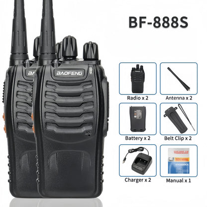 2 Pack Professional Two-Way Radios Long Range 16-Channel Handheld Walkie Talkies with Dual-Band FM, - Li-ion, Microphones & Headsets Included, 4-Way Rocker Switch, 16-Channel Scanning, 2-Tone Signaling, Compatible with Progra
