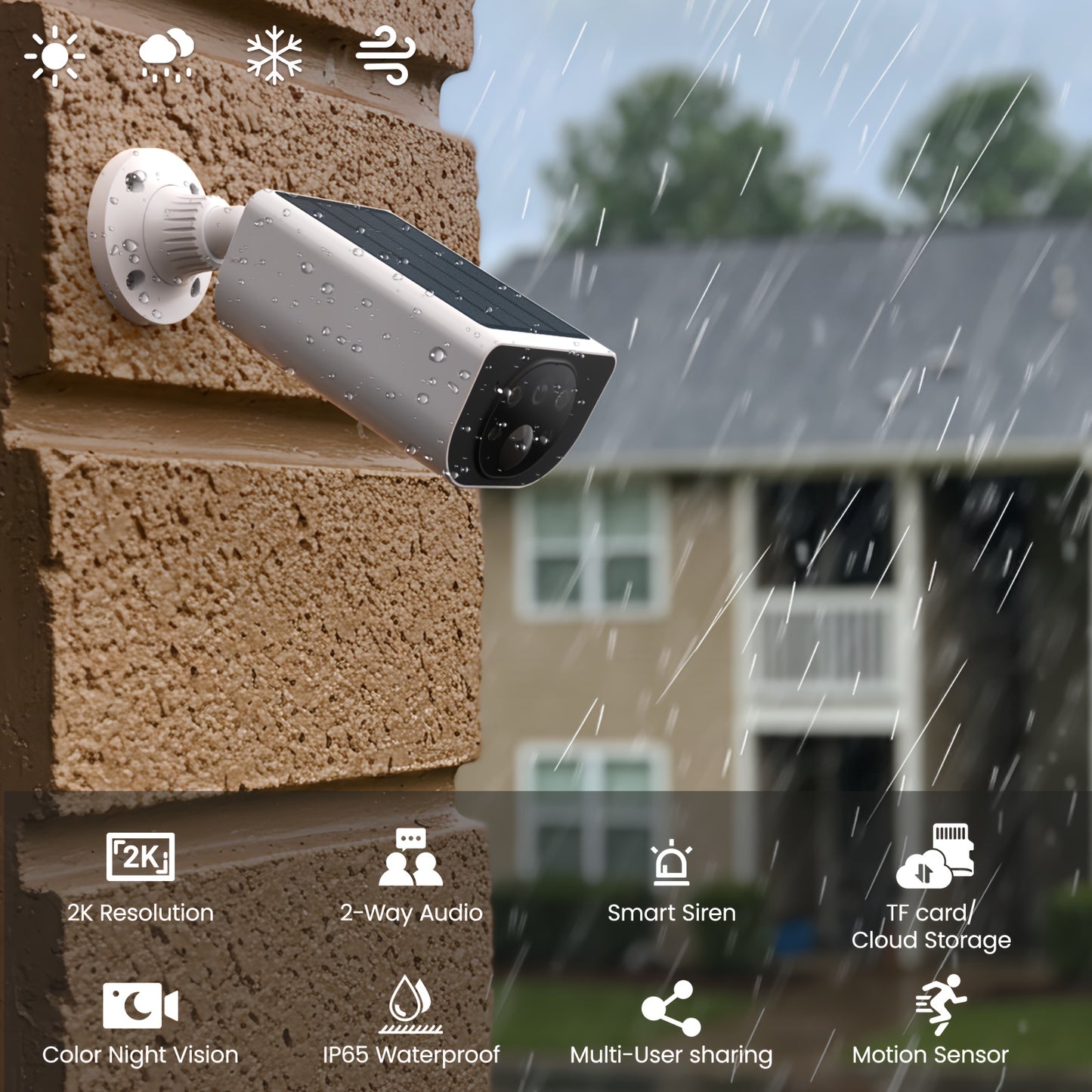 Wansview Solar Security Cameras Wireless Outdoor High Quality, Wireless Security Camera, 2K HD Resolution, Color Night Vision, Two-Way-Audio, Motion Detection, SD Card/Cloud Storage, Compatible with Alexa/Google Home