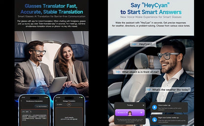 AI Smart Glasses 2025 New Voice Smart Glasses, High-definition 8 Million Camera, Intelligent Real-time Translation, Wireless Call Music Playback And Smart Glasses, Smart Camera Glasses with Multiple Languages, Suitable for iP