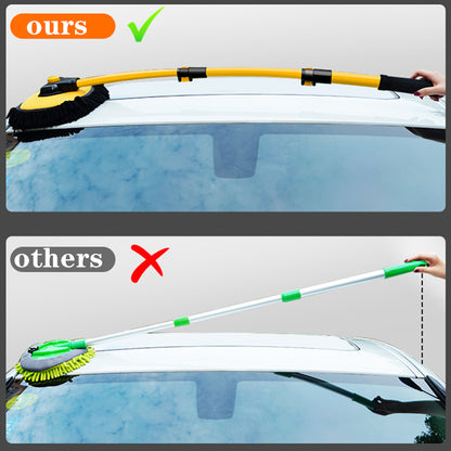 EAFC Car Wash Brush Mop with Long Handle, Replaceable Microfiber Brush Head, with 15° Curved 3 Section Extension Pole, Car Detailing Brush, Car Wash Brush, Easy to Clean, Durable Material, Suitable for Home, Car, RV, Truck