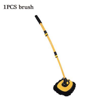 EAFC Car Wash Brush Mop with Long Handle, Replaceable Microfiber Brush Head, with 15° Curved 3 Section Extension Pole, Car Detailing Brush, Car Wash Brush, Easy to Clean, Durable Material, Suitable for Home, Car, RV, Truck