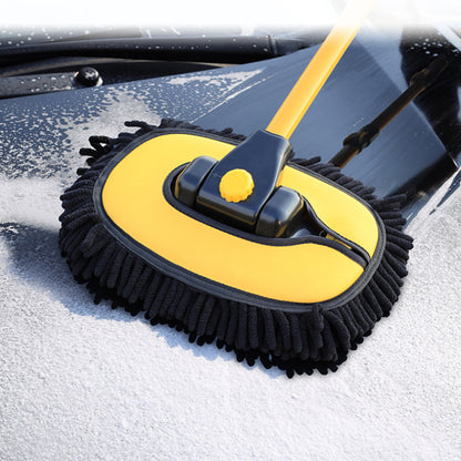 EAFC Car Wash Brush Mop with Long Handle, Replaceable Microfiber Brush Head, with 15° Curved 3 Section Extension Pole, Car Detailing Brush, Car Wash Brush, Easy to Clean, Durable Material, Suitable for Home, Car, RV, Truck
