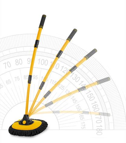 EAFC Car Wash Brush Mop with Long Handle, Replaceable Microfiber Brush Head, with 15° Curved 3 Section Extension Pole, Car Detailing Brush, Car Wash Brush, Easy to Clean, Durable Material, Suitable for Home, Car, RV, Truck