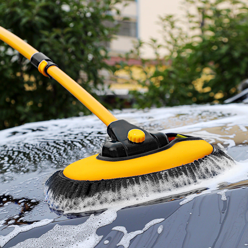 EAFC Car Wash Brush Mop with Long Handle, Replaceable Microfiber Brush Head, with 15° Curved 3 Section Extension Pole, Car Detailing Brush, Car Wash Brush, Easy to Clean, Durable Material, Suitable for Home, Car, RV, Truck