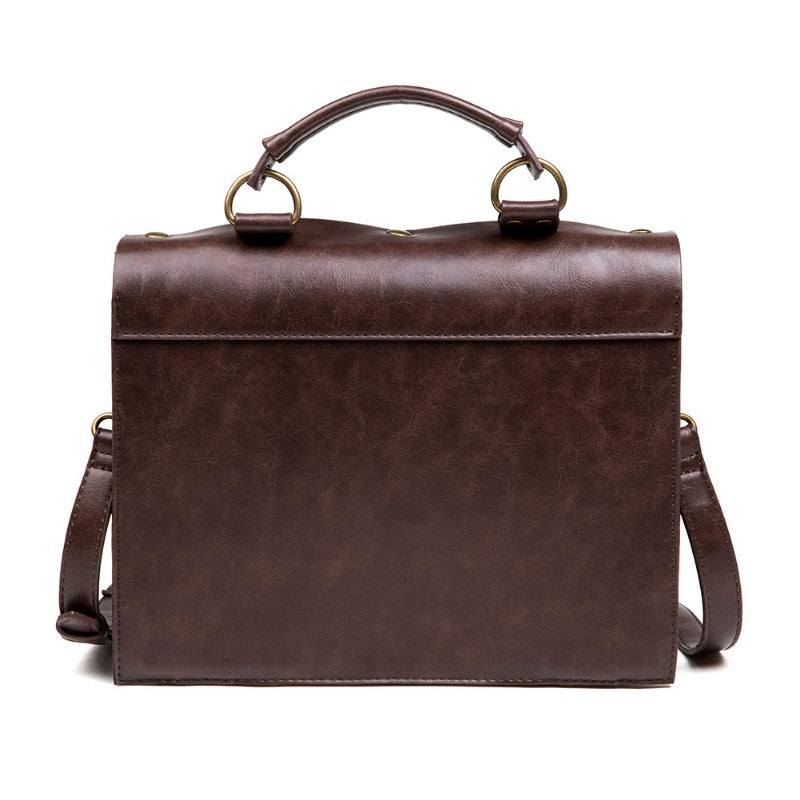 Vintage Steampunk Shoulder Bag - Brown with Gear Accents, Detachable Crossbody Strap, Perfect for Halloween & Parties, Gothic Purse