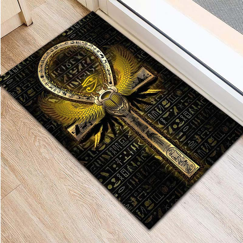1pc, retro Japanese language judo pattern printed door mat, non-sliding mat, Mat for living room, office, bedroom, outdoor terrace garden yard decorative mat