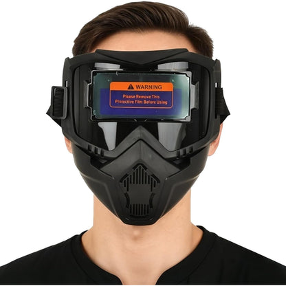 Welding Auto Darkening-Full Face Welding Helmet-Glare Blocking Face Protector, Arc Flash Shield Heat-Insulating Helmet, Eye Protection Gear for Professional Welders-UV IR Protection for Woodworking Metalworking Sanding Mowing