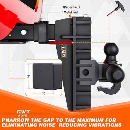 Class 3 Heavy Duty Adjustable Trailer Hitch with Hook - Tri-Ball 1-7/8" 2" 2-5/16" Tow Ball Mount, 6"/8" Drop Hitch, 17000 LBS GTW for Trucks - Universal Fit, Easy Installation & Solid Ball Mount