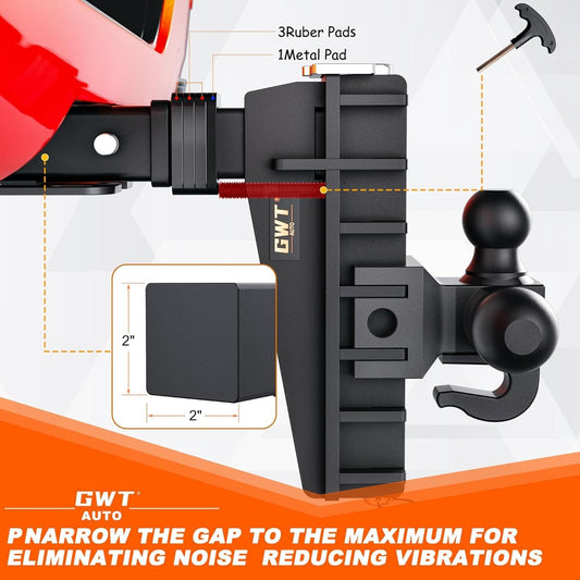 Class 3 Heavy Duty Adjustable Trailer Hitch with Hook - Tri-Ball 1-7/8" 2" 2-5/16" Tow Ball Mount, 6"/8" Drop Hitch, 17000 LBS GTW for Trucks - Universal Fit, Easy Installation & Solid Ball Mount
