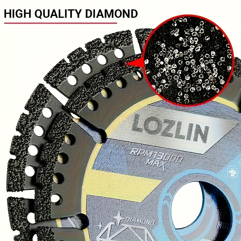 3pcs Heavy Duty Diamond Saw Blades 4.5-Inch Cutting Wheel with RPM Guide - Multi-Purpose Tile, Concrete, Marble, Ceramic, Steel, PVC Pipe Cutting Discs - Durable Sharp Blades with Keyed Shaft for Precise Control, Efficient Cu