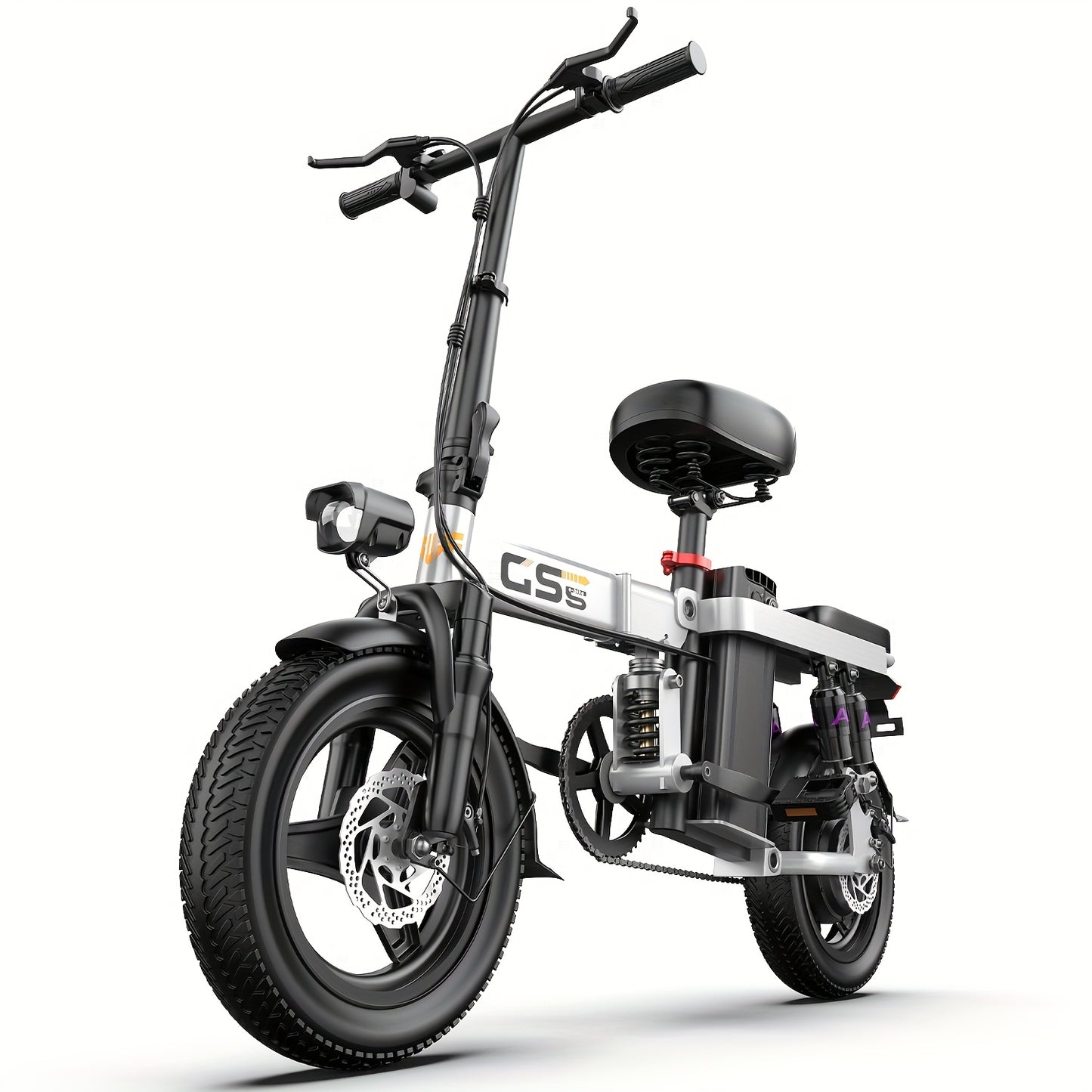 UPlee Peak Power 740W Electric Bike For Adults, 20MPH Full Shock Absorption Comfortable Riding, 48V6/8/10/15/17.5Ah, Max 32Miles Folding Ebike, 14'' Tubeless Off-road Tire, City Commuter