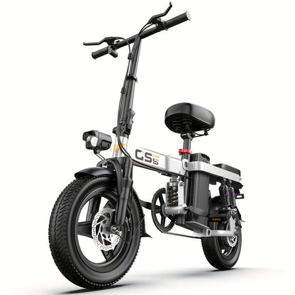 UPlee Peak Power 740W Electric Bike For Adults, 20MPH Full Shock Absorption Comfortable Riding, 48V6/8/10/15/17.5Ah, Max 32Miles Folding Ebike, 14'' Tubeless Off-road Tire, City Commuter