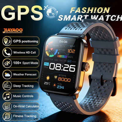 GPS Smart Watch for Men & Women - Outdoor Sports Watch with Wireless HD Calling, Sleep Monitor, Music Control, Fitness Tracker, Compatible with iPhone & Android, Usb Rechargeable, Ideal Christmas Gift For Boyfriend
