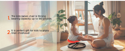 GCCSJ Spinning Chair for Kids Sensory, Kids Swivel Chair, Kids Sensory Swivel Chair, Sit and Spin for Autistic Child, Red Non-Slip Metal Base Spin Sensory Chair, Improving Child'S Brain Development