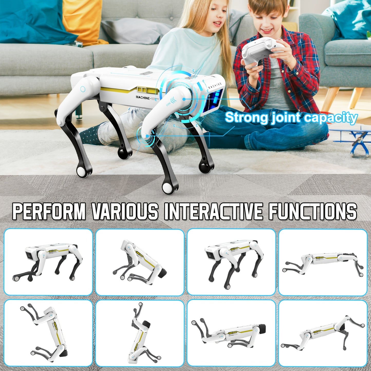 [Special Offer] [Flash ]Intelligent Robot Dog, 2.4GHz Remote Control Toy Dog, With A Maximum Remote Control Distance Of 99Ft, AI Voice Control Can Be Connected, Programming Actions To Mobile Apps, Can Dance, Telling Stories,