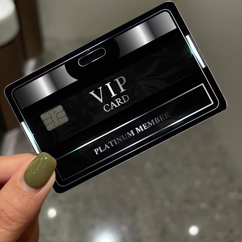 4 Business Style "VIP" Fashion Card Decorative Stickers - Bank Card Privacy Light Beige Protectors - for Credit Cards, Debit Cards - Cool Party Decorations and Unique Gifts