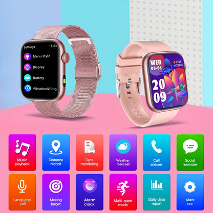 COIUSOR Smart Watch Built-In LED Flashlight, 1.85-inch HD screen, Mobile phone Synchronization information, Wireless call, information call reminder, 100+ sports mode, Fitness Smart watch, for Android mobile phones, Smart Wat