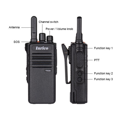 2pcs 4G LTE Zello Network Radio Ptt Walkie Talkie GPS WIFI Android Walkie Talkie Inrico T522A