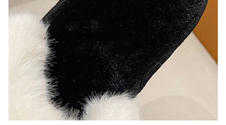 Fluffy Women's Slippers Home Winter Chain Luxury Designer Woman Shoes Plush Indoor Casual Platform Fuzzy Fur Slides Elegant New