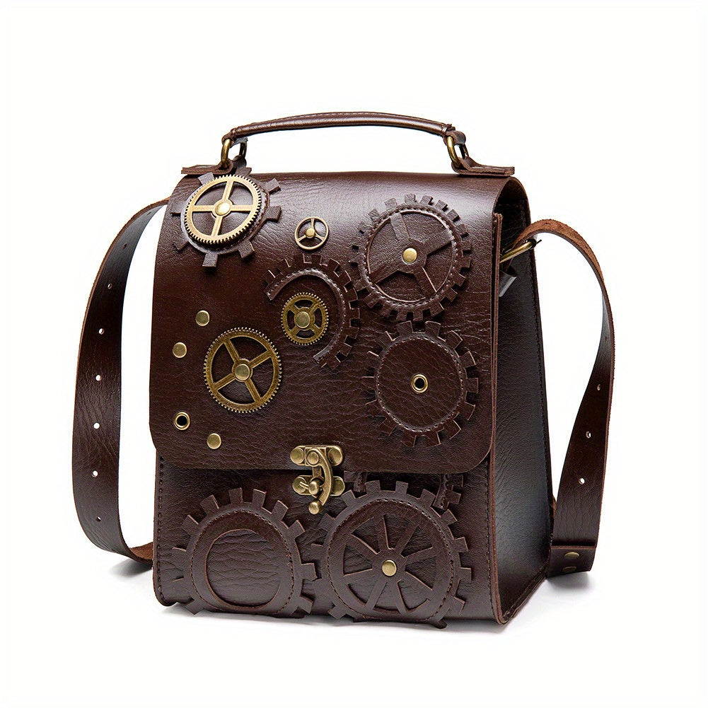 Steampunk Vintage-Inspired Crossbody Bag for Women - Adjustable Strap, Theft-Proof, Perfect for Halloween & Masquerade Parties