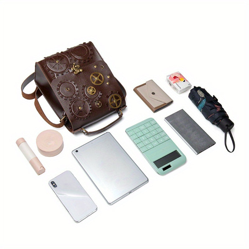 Steampunk Vintage-Inspired Crossbody Bag for Women - Adjustable Strap, Theft-Proof, Perfect for Halloween & Masquerade Parties