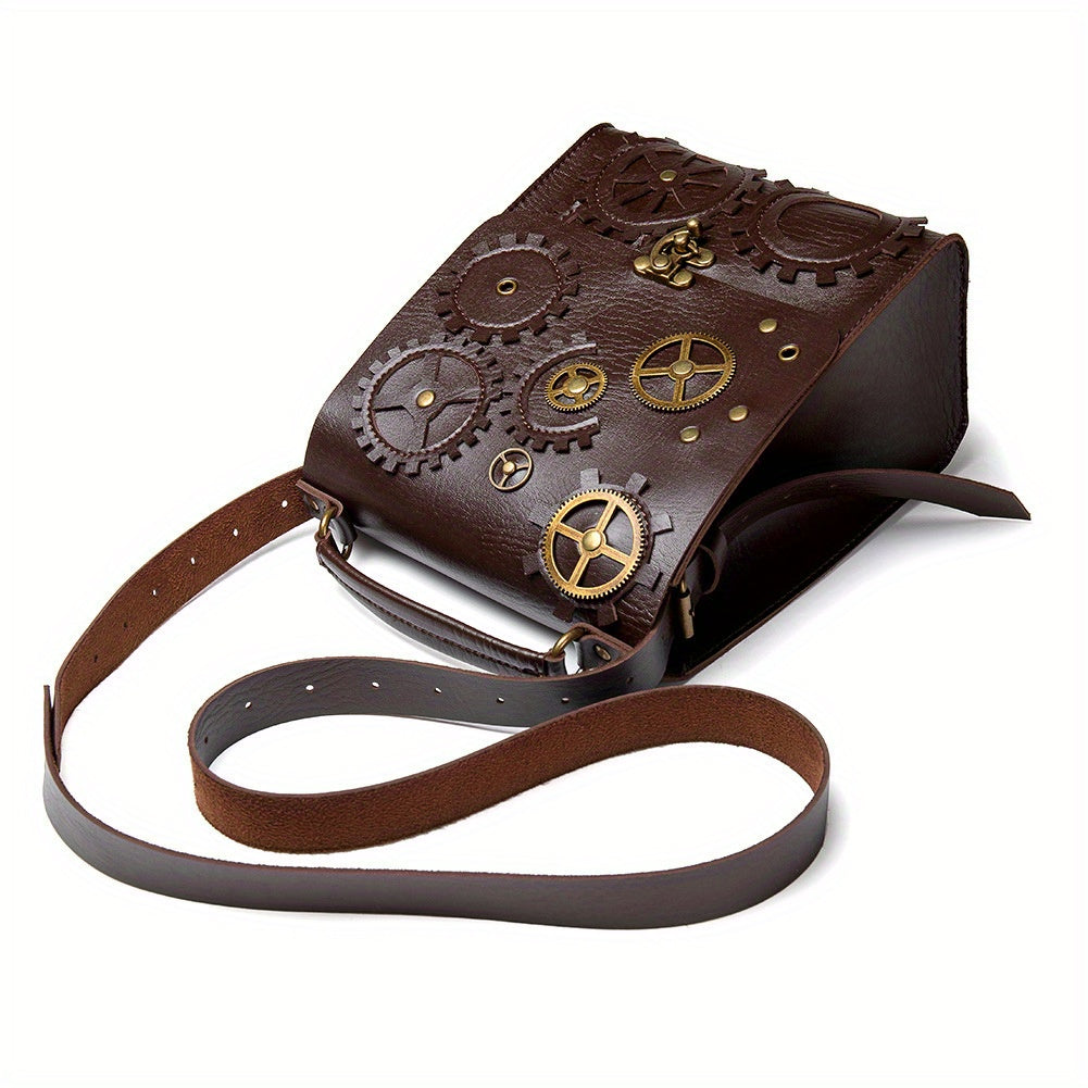 Steampunk Vintage-Inspired Crossbody Bag for Women - Adjustable Strap, Theft-Proof, Perfect for Halloween & Masquerade Parties
