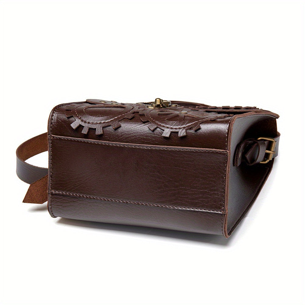 Steampunk Vintage-Inspired Crossbody Bag for Women - Adjustable Strap, Theft-Proof, Perfect for Halloween & Masquerade Parties
