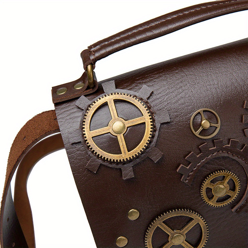 Steampunk Vintage-Inspired Crossbody Bag for Women - Adjustable Strap, Theft-Proof, Perfect for Halloween & Masquerade Parties