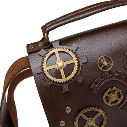 Steampunk Vintage-Inspired Crossbody Bag for Women - Adjustable Strap, Theft-Proof, Perfect for Halloween & Masquerade Parties