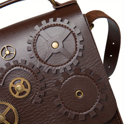 Steampunk Vintage-Inspired Crossbody Bag for Women - Adjustable Strap, Theft-Proof, Perfect for Halloween & Masquerade Parties