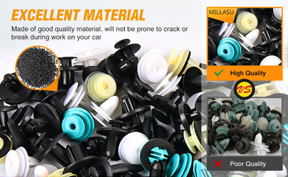 845Pcs Auto Fastener Clips Car Body Push Retainer Pin Rivet Bumper Door Trim Panel Retainer Fastener Kit Auto Removal Tool