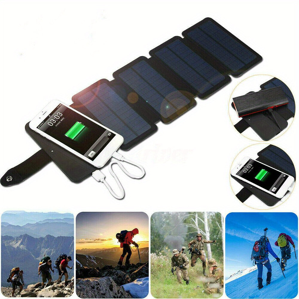 1pc Portable Solar Panel Outdoor travel USB power charger for emergency charging of cell phones, laptops, tablets, fans, flashlights - Solar powered, no batteries needed, Solar Panel With Battery, Portable Power Station With