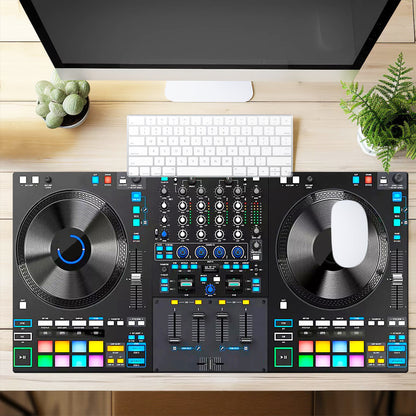 Extra-Large DJ-Themed Gaming Mouse Pad with Non-Slip Rubber Base, Washable Surface & Ergonomic Wrist Support - Heavy-Duty Rectangular Design for Desktop & Laptop Computers