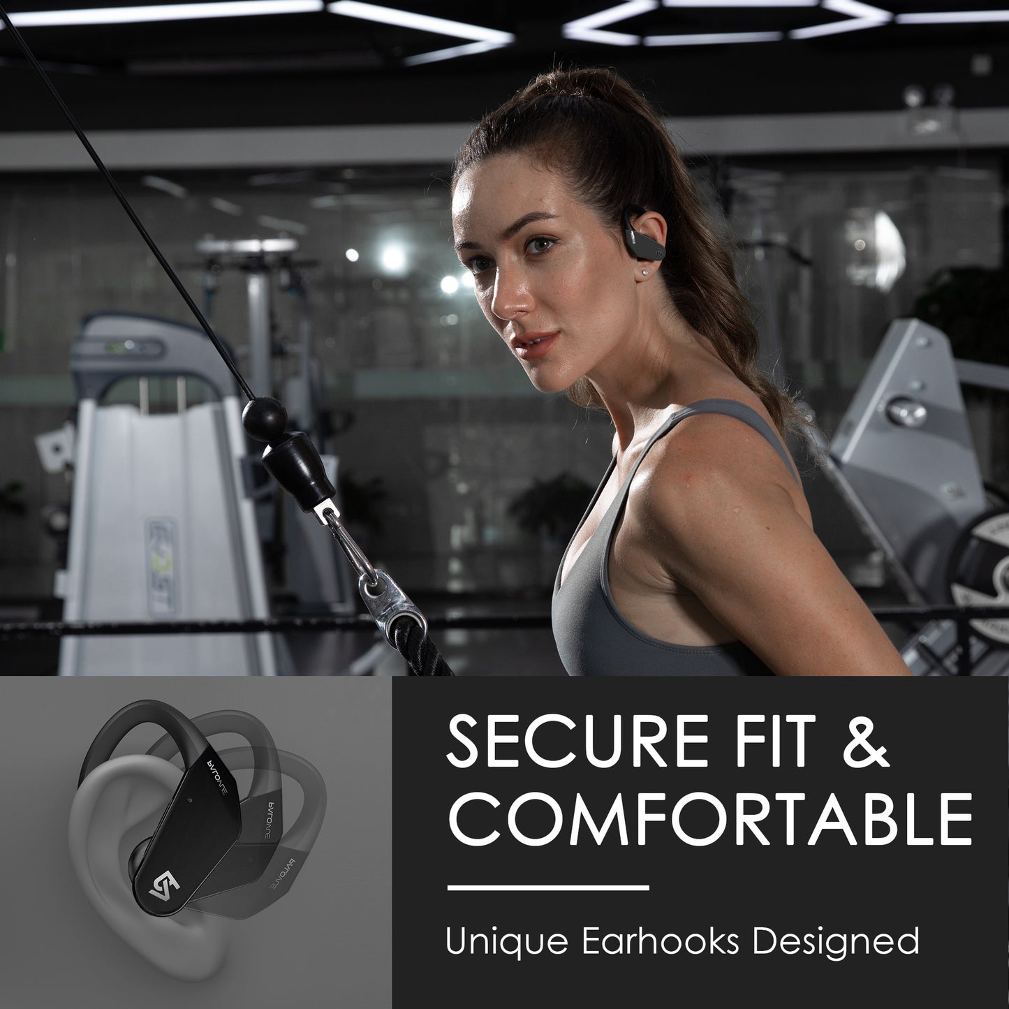 Wireless Earbuds Headphones Over Ear Earphones with CVC 8.0 Noise Reduction and 4 Mic for Sport Workout Running CSR Fast Pair - For Fitness Enthusiasts - Suitable for Running, Gym & Outdoor Activities - Great Gift for Music L
