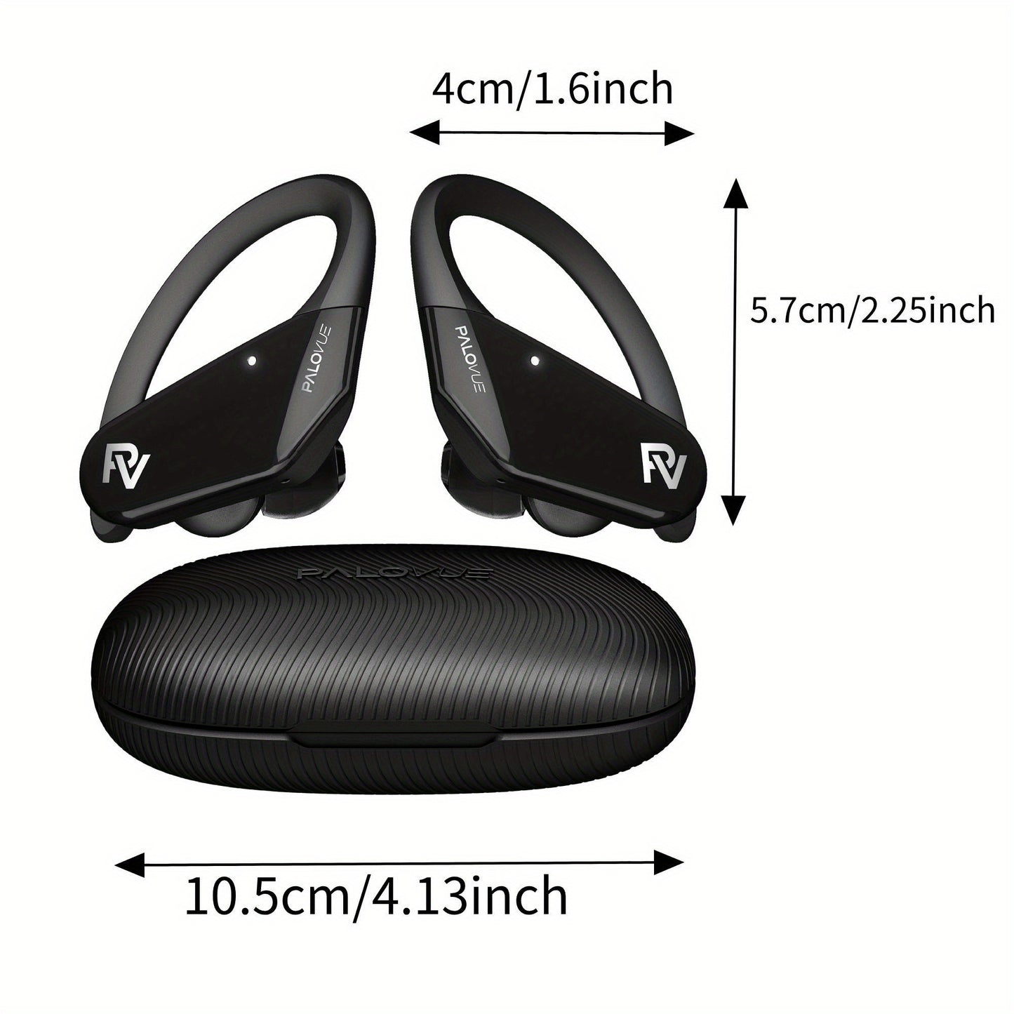 Wireless Earbuds Headphones Over Ear Earphones with CVC 8.0 Noise Reduction and 4 Mic for Sport Workout Running CSR Fast Pair - For Fitness Enthusiasts - Suitable for Running, Gym & Outdoor Activities - Great Gift for Music L