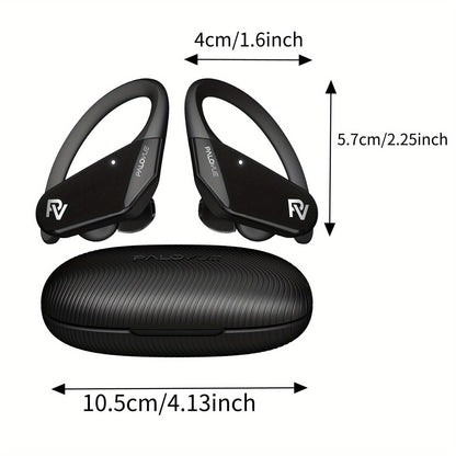 Wireless Earbuds Headphones Over Ear Earphones with CVC 8.0 Noise Reduction and 4 Mic for Sport Workout Running CSR Fast Pair - For Fitness Enthusiasts - Suitable for Running, Gym & Outdoor Activities - Great Gift for Music L