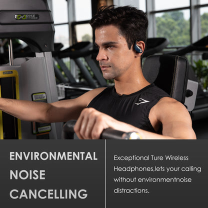 Wireless Earbuds Headphones Over Ear Earphones with CVC 8.0 Noise Reduction and 4 Mic for Sport Workout Running CSR Fast Pair - For Fitness Enthusiasts - Suitable for Running, Gym & Outdoor Activities - Great Gift for Music L