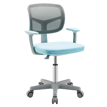 COSTWAY Kids Adjustable Height Desk Chair with Ergonomic Y-Shaped Back Support, 360° Swivel & 5-Wheel Mobility, Heavy-Duty 330 lbs Capacity, Mesh & Cushioned Seat with Armrests - Heavy-Duty Plastic Construction, Easy Assembl