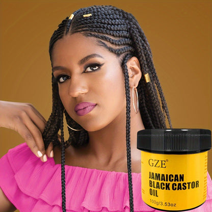 GZE JAMAICAN Black Castor Oil Pure Cold-Pressed for Hair Skin Moisturizing and Scalp Care - Jamaican Castor Oil for Hair, Eyelash and Eyebrow Strong Hair Large Hair Density for Both Hair & Eyelash