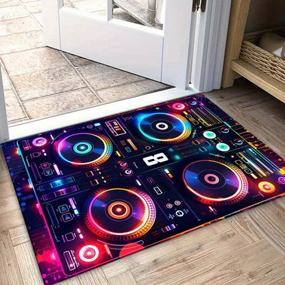 Vibrant DJ Console Pattern Mat - Multifunctional Home Decor Mat for Bedroom, Living Room, Kitchen - Ideal Gift for Birthdays, New Year, Housewarming, DJ Accessories