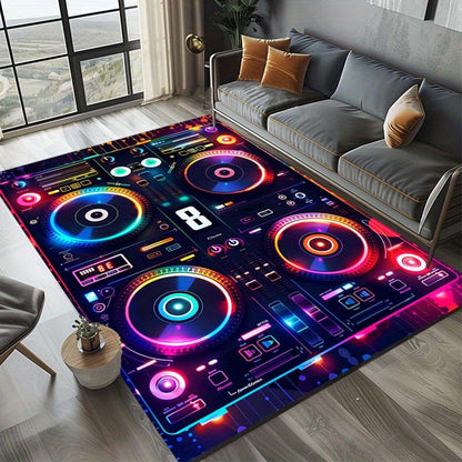 Vibrant DJ Console Pattern Mat - Multifunctional Home Decor Mat for Bedroom, Living Room, Kitchen - Ideal Gift for Birthdays, New Year, Housewarming, DJ Accessories