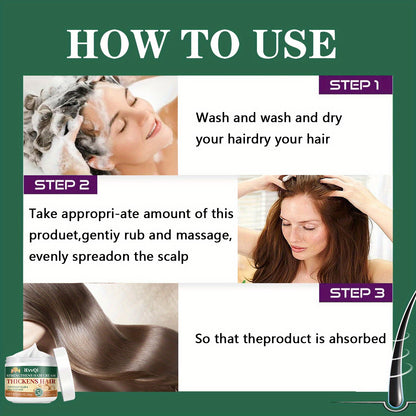 30g Dry Hair Cream, Hair Strengthening Essential Oil Products for Men and Women, Makes Thin Hair Look Thicker, Stronger, and Fuller, Contains Ginger, Jojoba Oil, Biotin, and Ginseng Extract. Topical Solution for All Hair Type