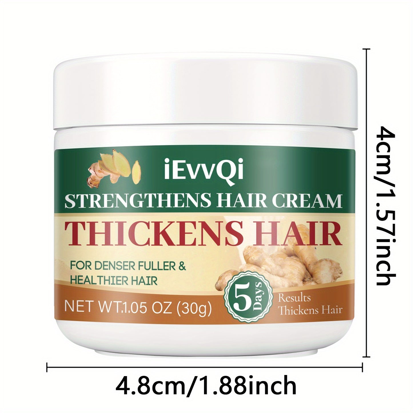 30g Dry Hair Cream, Hair Strengthening Essential Oil Products for Men and Women, Makes Thin Hair Look Thicker, Stronger, and Fuller, Contains Ginger, Jojoba Oil, Biotin, and Ginseng Extract. Topical Solution for All Hair Type
