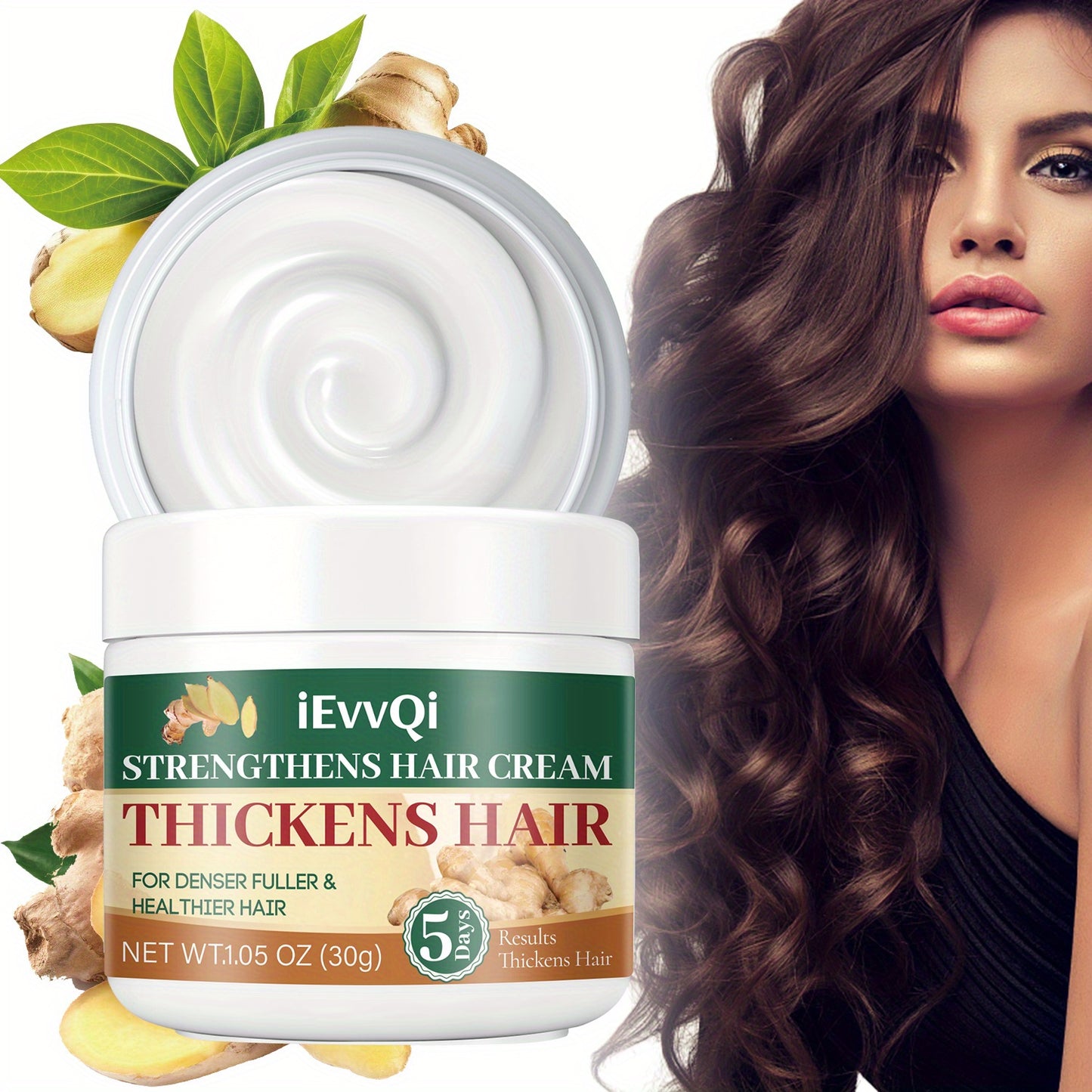 30g Dry Hair Cream, Hair Strengthening Essential Oil Products for Men and Women, Makes Thin Hair Look Thicker, Stronger, and Fuller, Contains Ginger, Jojoba Oil, Biotin, and Ginseng Extract. Topical Solution for All Hair Type