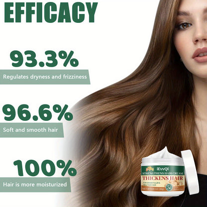 30g Dry Hair Cream, Hair Strengthening Essential Oil Products for Men and Women, Makes Thin Hair Look Thicker, Stronger, and Fuller, Contains Ginger, Jojoba Oil, Biotin, and Ginseng Extract. Topical Solution for All Hair Type
